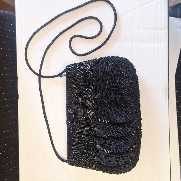 Handbags - Black beaded evening bag
